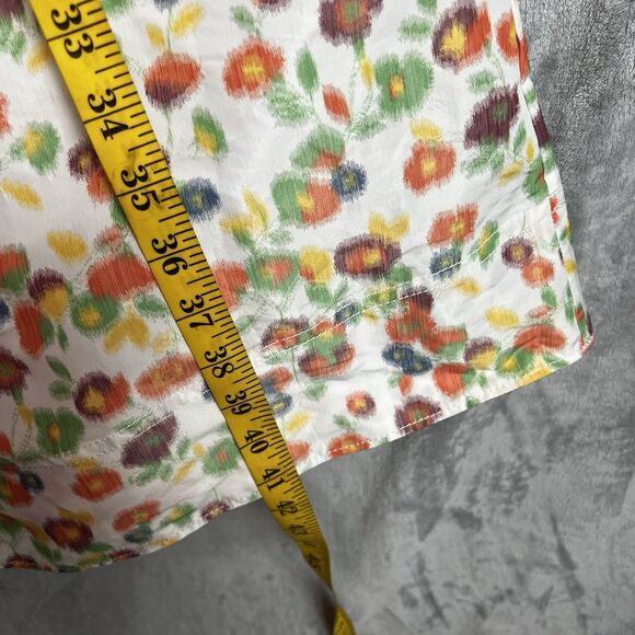 Tory Burch Taffeta dress Women Size 10 Floral Puff Sleeve Midi Pockets - Picture 10 of 16